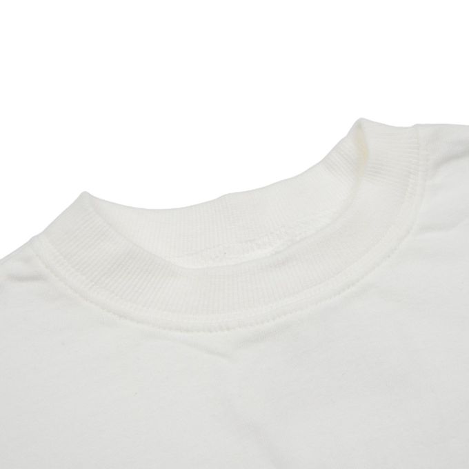 韓國 FORK CHIPS - 品牌刺繡點綴圓領長袖上衣-象牙白