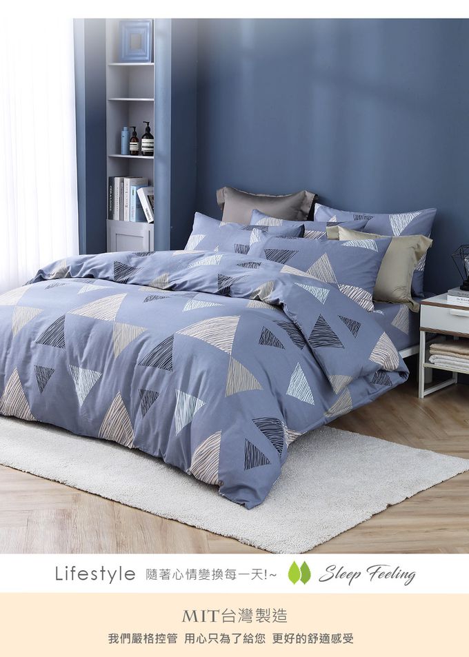 鴻宇 HongYew - 雙人加大床包枕套組 100%精梳棉 純棉-亞德里