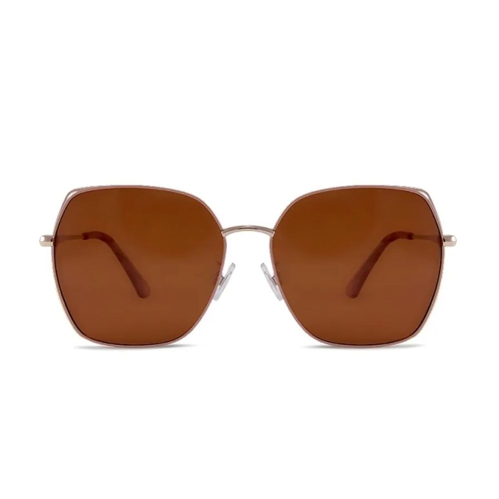 ALEGANT - 時尚復古鏤空金框茶棕偏光墨鏡│UV400太陽眼鏡