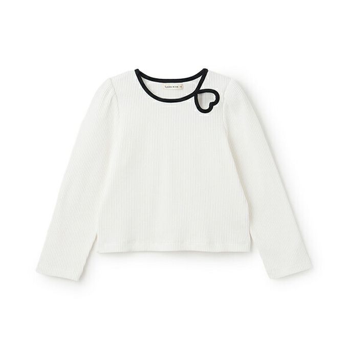 日本 Lycee mine - 愛心鏤空羅紋長袖上衣-粉紅