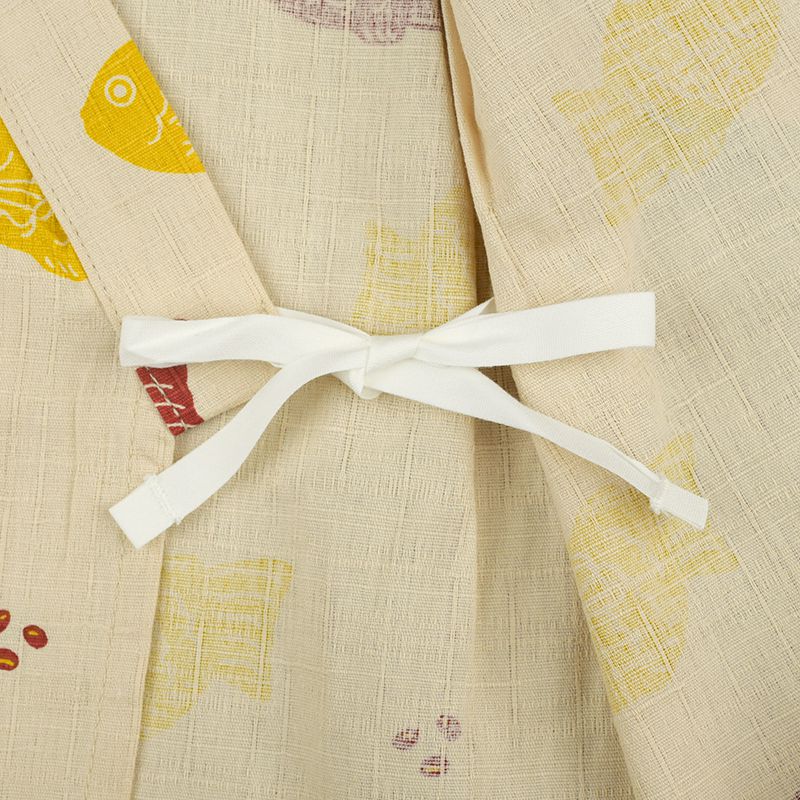 akachan honpo - 兩件式甚平-鯛魚燒-淺卡其色