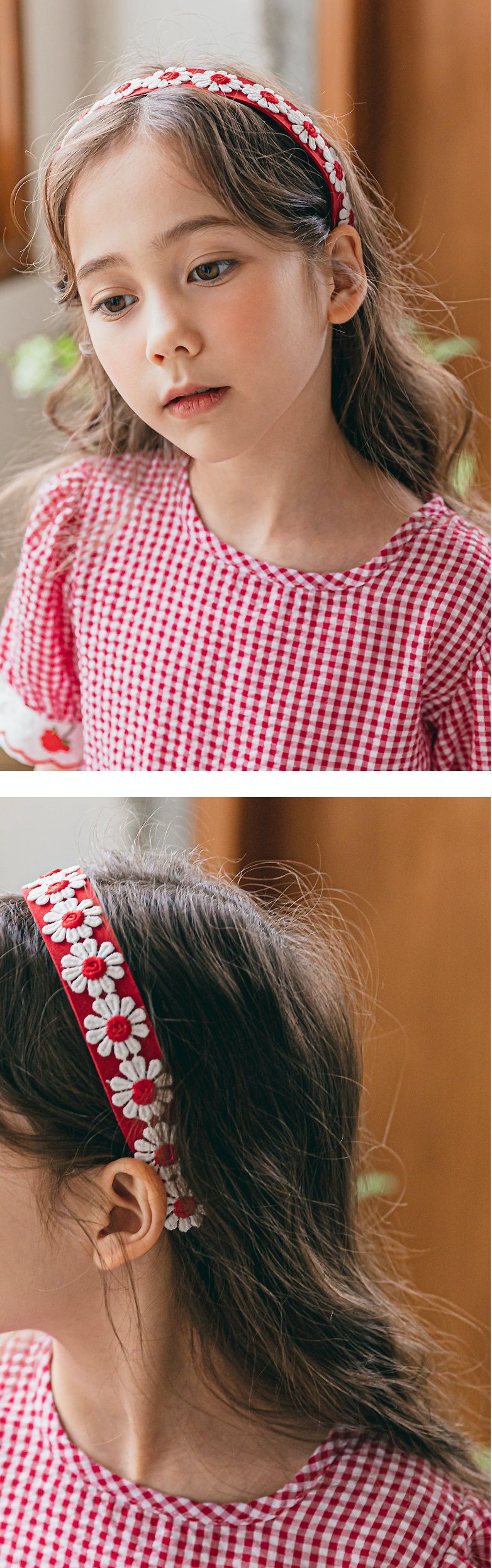 韓國 Bimbo Bimba - 刺繡花朵髮箍髮夾2入組-紫