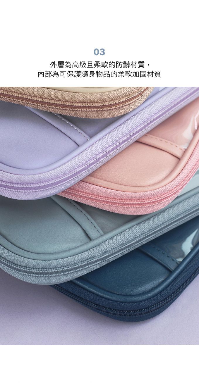 韓國 ICONIC - 韓國製大開口透明隔層筆電包-13吋-奶茶杏 (34x26x2cm)