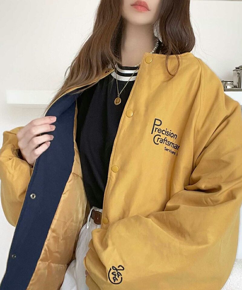 日本 Classical Elf - Java聯名 LOGO刺繡防風鋪棉休閒外套-米杏