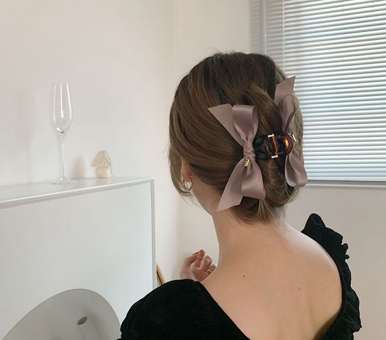 優雅大蝴蝶結抓夾-經典全黑