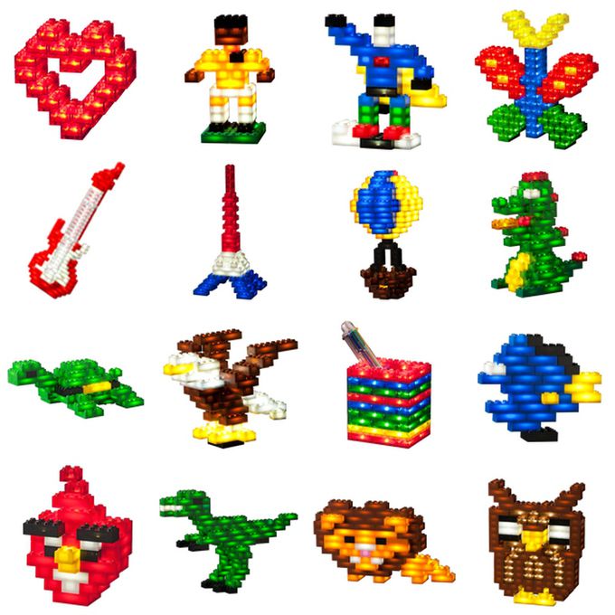 美國 Light Stax - Basic亮亮積木-小顆粒系列-小狗5合1-全新升級六段聲控-桶裝-30顆