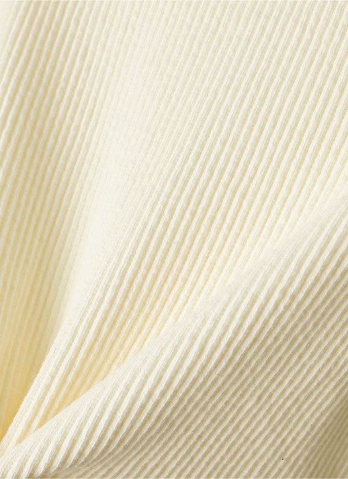 韓國 OZKIZ - 網紗裝飾彈性長袖上衣-象牙白