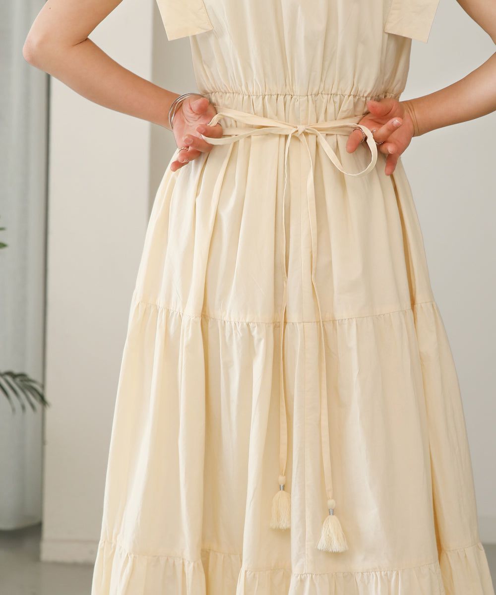 日本 Bab - 浪漫時光層次設計無袖洋裝-黑