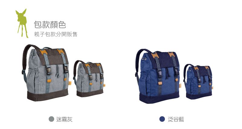 德國 Lassig - 英倫率性旅行後背媽媽包/親子包-泛谷藍 (大)-含尿布墊+推車掛勾+保溫瓶收納包+小收納包