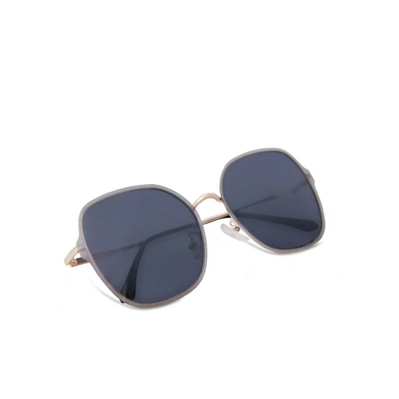 ALEGANT - 輕時尚靜瑟黑果凍透視金屬鏡框設計墨鏡│UV400太陽眼鏡