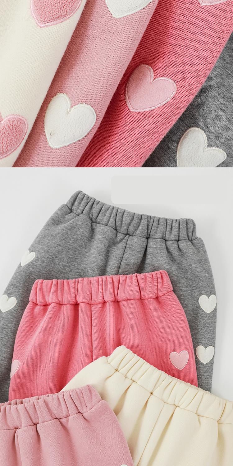 TONGMO - 腰鬆緊運動束口長褲-側邊愛心-桃粉色