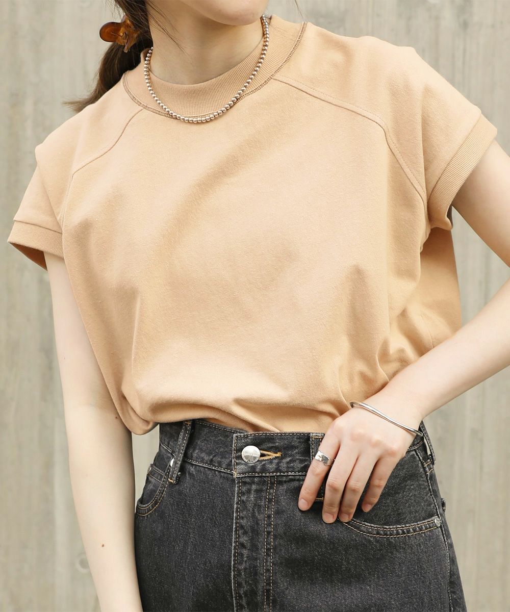 日本 Bou Jeloud - 接觸涼感 UV CUT 純美國棉短袖修身素T-撞色線條-綠