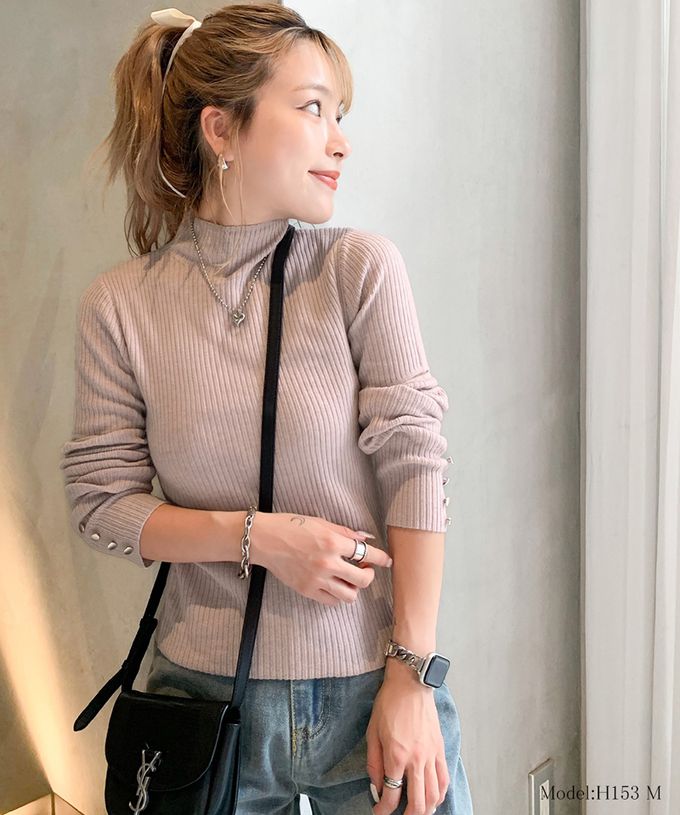 日本 Classical Elf - 時尚度UP金釦開叉袖小立領上衣-橫條紋-黑白