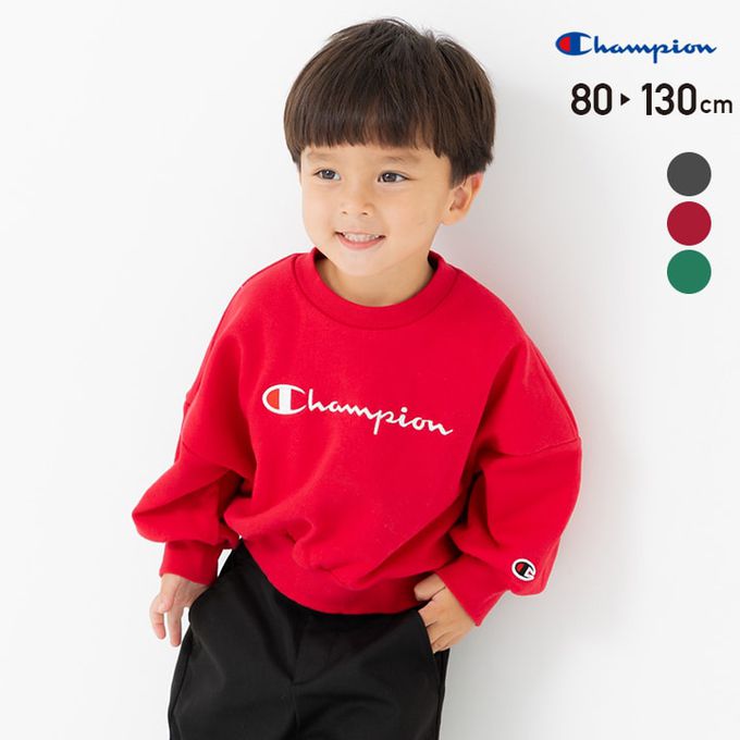 日本 Chil2 - Champion聯名 裏毛長袖上衣-單色logo-紅