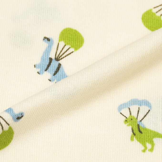 akachan honpo - 長袖圓領速乾上衣-2件組 恐龍-綠色