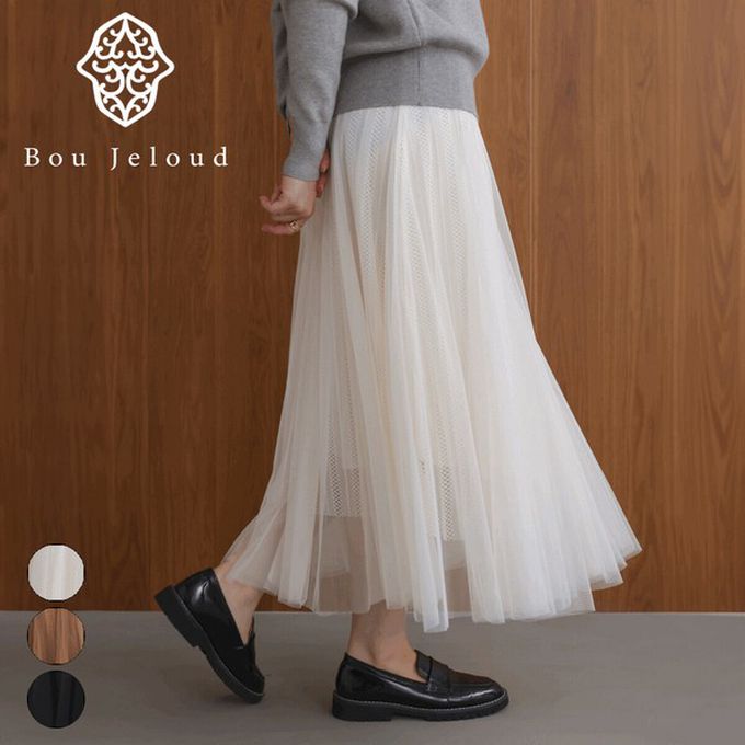 日本 Bab - 華麗優雅層次緹花鬆緊紗裙-氣質白