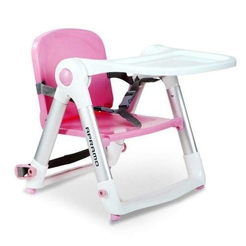 英國 Apramo - 摺疊式兒童餐椅 Flippa Dining Booster-Candy粉-附簡易提袋.坐墊(顏色隨機)