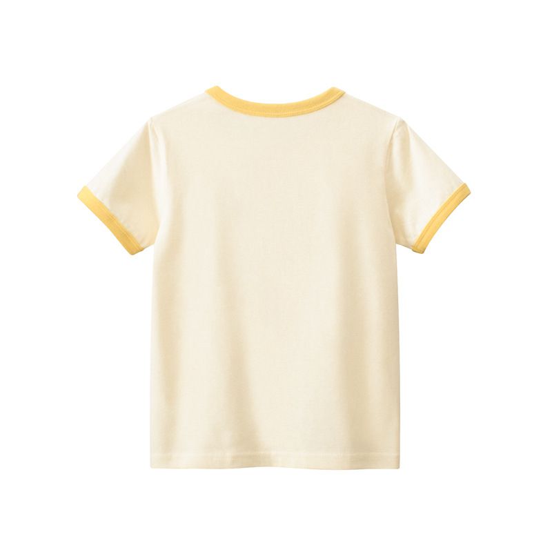 純棉短袖上衣-愛心熊熊-杏色