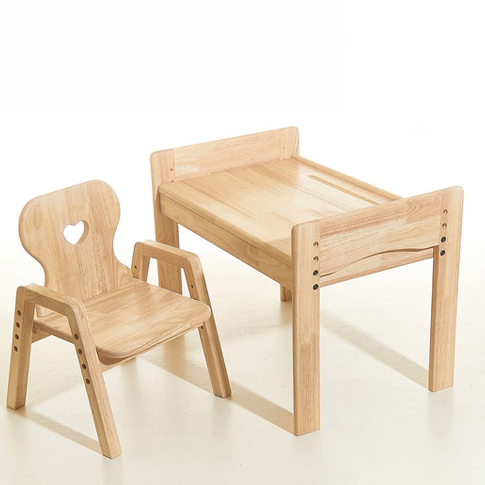 環安傢俱 - 【一般款】幼兒成長桌椅組/一桌一成長椅-一般桌+加大款愛心椅