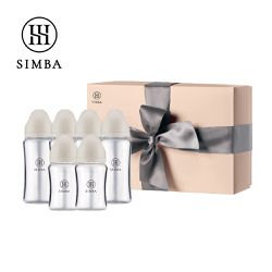 Simba 小獅王辛巴 - 蘊蜜質金玻璃寬口奶瓶禮盒-杏茶
