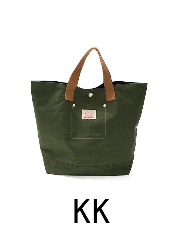 日本 OCEAN&GROUND - 經典休閒大容量手提袋/購物袋-GOODAY 純色-亮黃 YE (33x31x12cm)