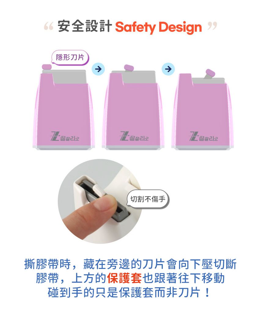 ZRIO - 韓國ZTR智能安心膠帶切割台-薰衣草紫-膠台*1+附贈膠帶*1