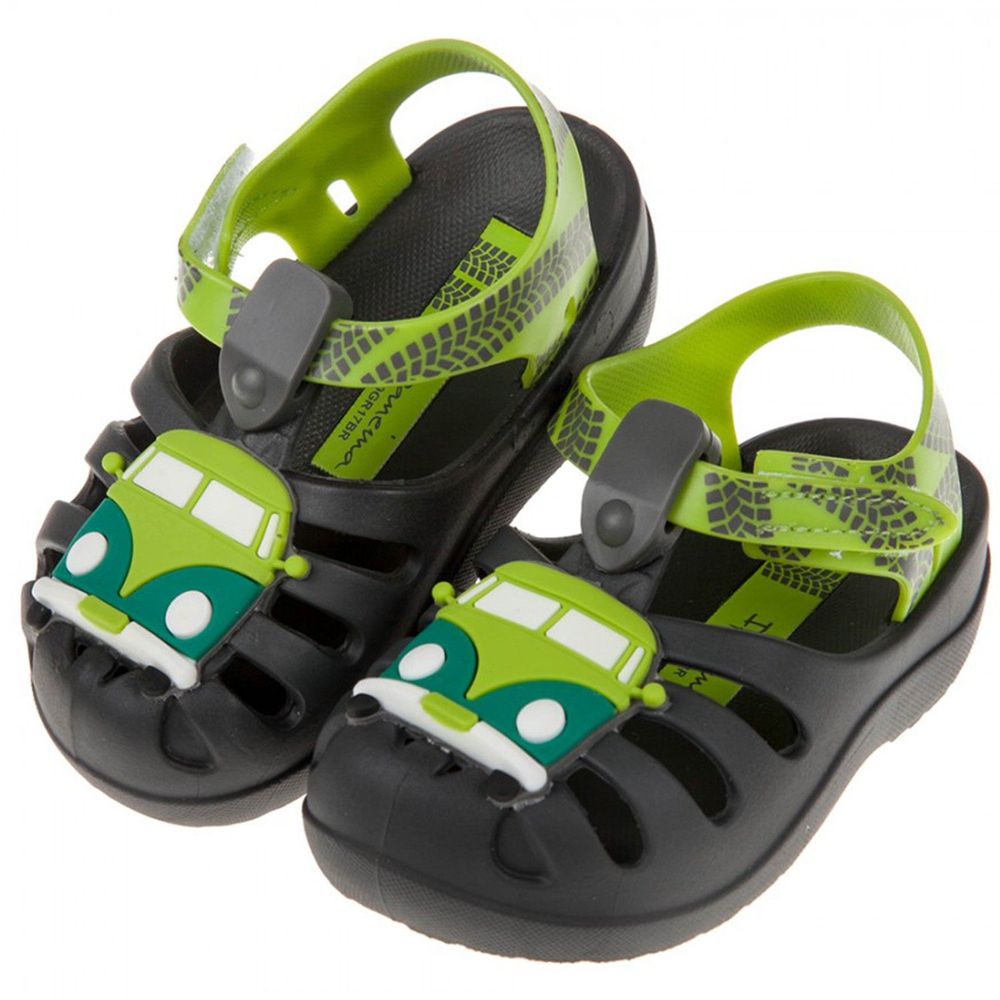巴西 Ipanema - 巴西 Ipanema 寶寶涼鞋/香香鞋-童趣巴士列車-灰綠色
