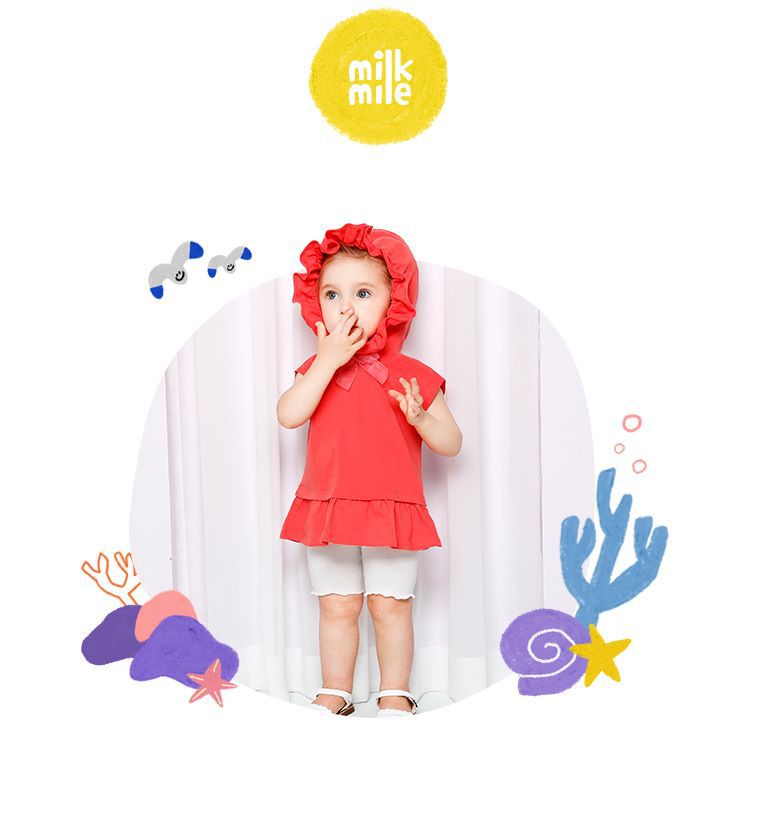 韓國 milk mile - 荷葉連帽T套裝-紫