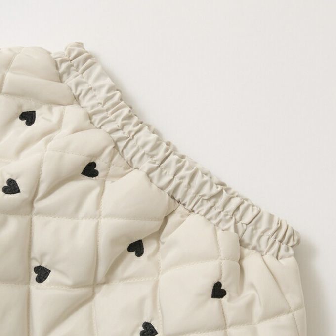 日本 Lycee mine - 滿版愛心俏麗絎縫褲裙-咖啡