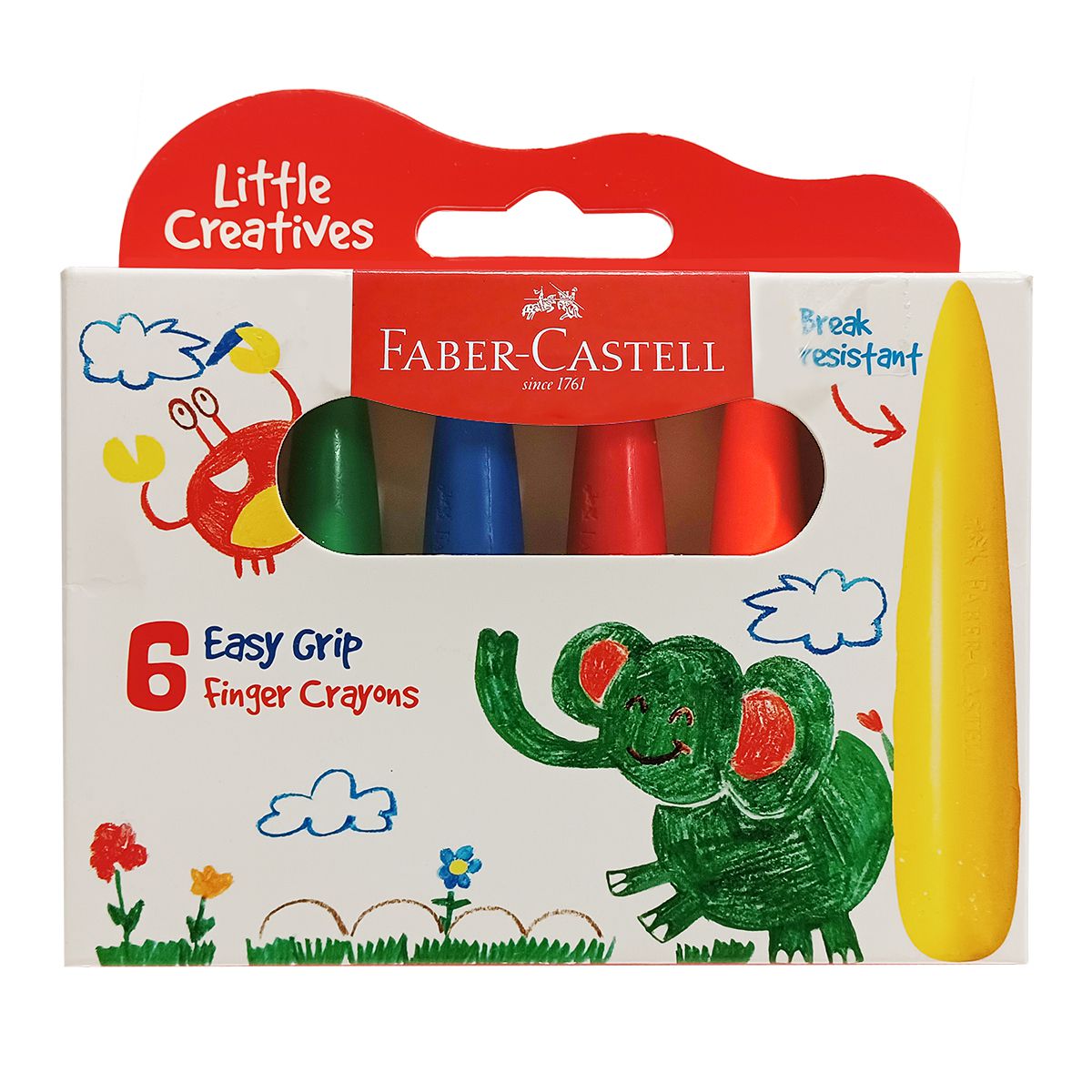 輝柏 FABER-CASTELL - 子彈可擦拭學齡蠟筆-6色