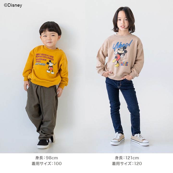 日本 Chil2 - 迪士尼聯名 純棉刷毛印花長袖上衣-米奇出發囉！-卡其