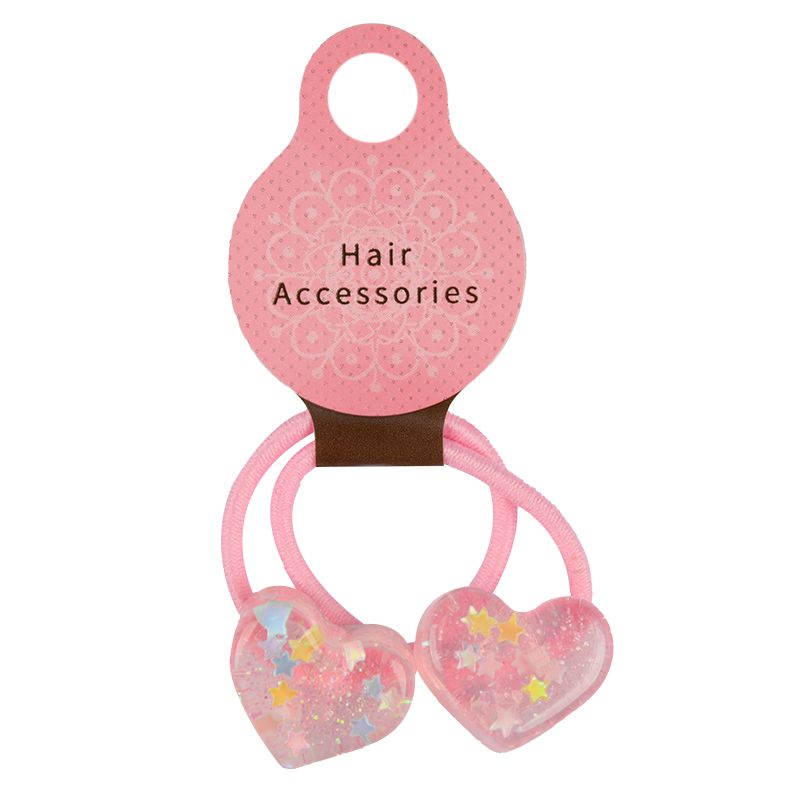 akachan honpo - 迷你髮圈2入-閃亮愛心