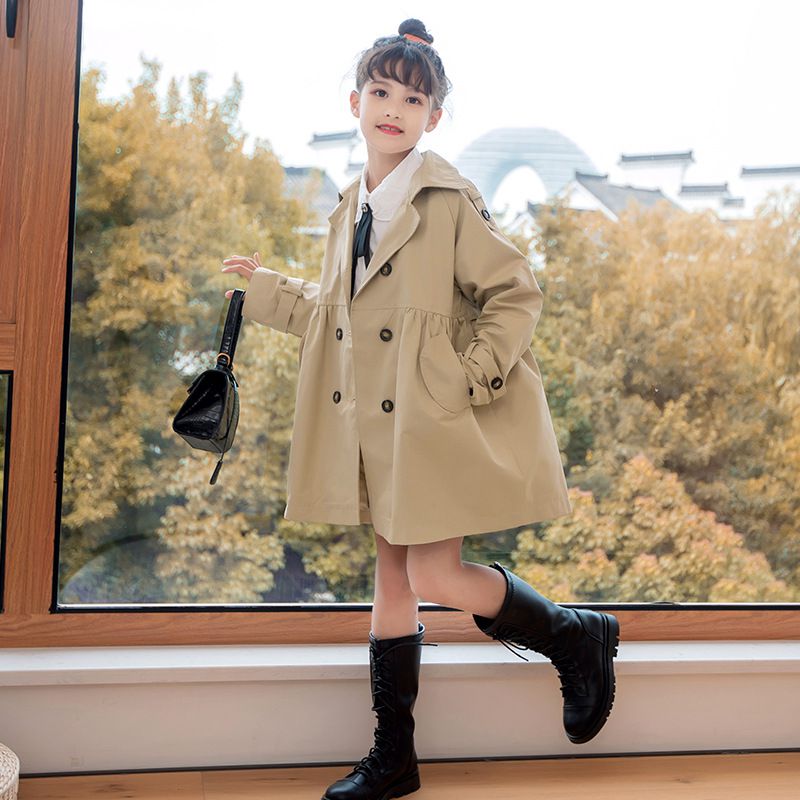 英倫風風衣外套-粉色