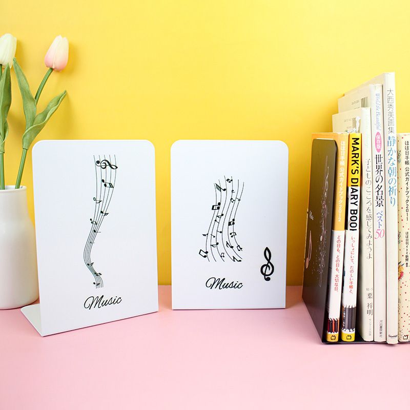 珠友 - 鐵製L型書架-音符-2入-款式隨機