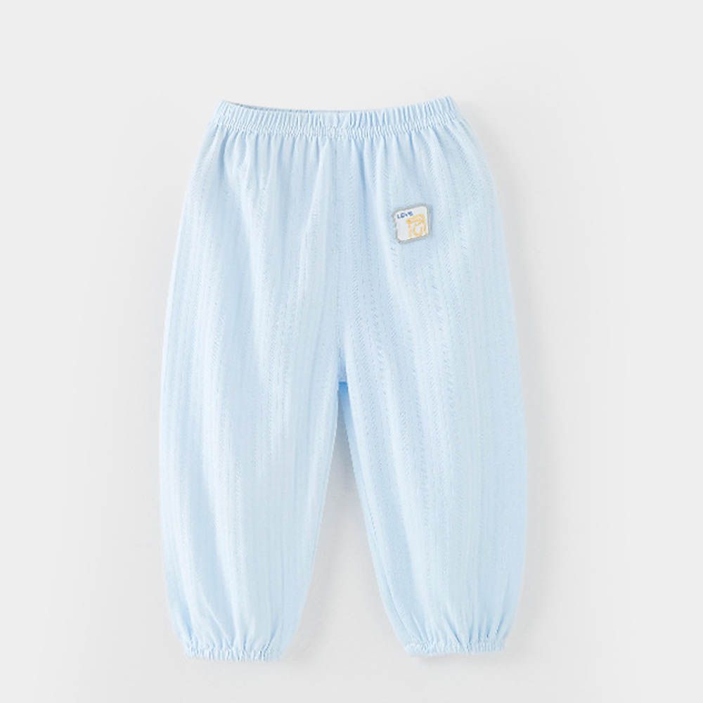 小寶貝優惠！柔軟透氣緹花防蚊褲-LOVE-藍色