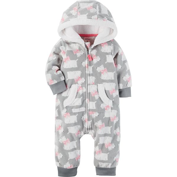 美國 Carter's - 嬰幼兒秋冬連身裝-白色雪納瑞