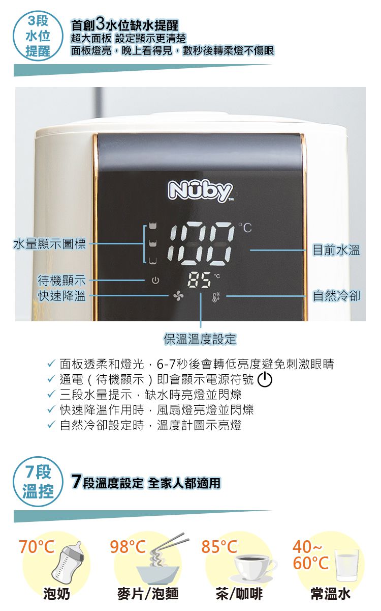 Nuby - 智能七段定溫調乳器-甜心粉