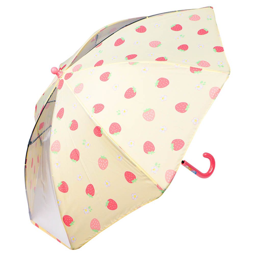 雨傘-圓弧狀傘珠 草莓-象牙白色
