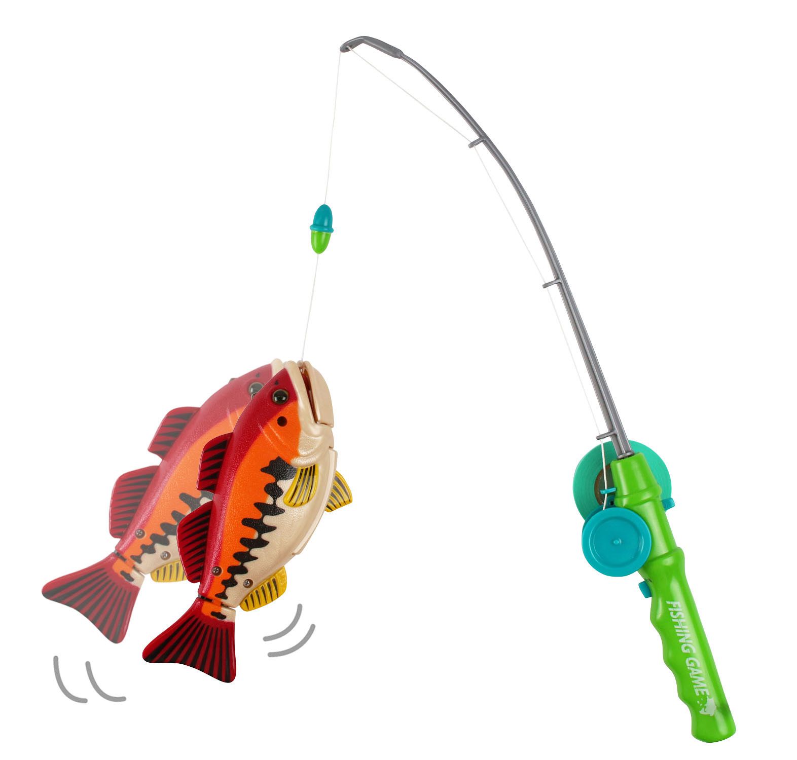 日本 MARUKA - 超真實體驗-釣魚遊戲-橘色-橘魚1支，釣竿1支