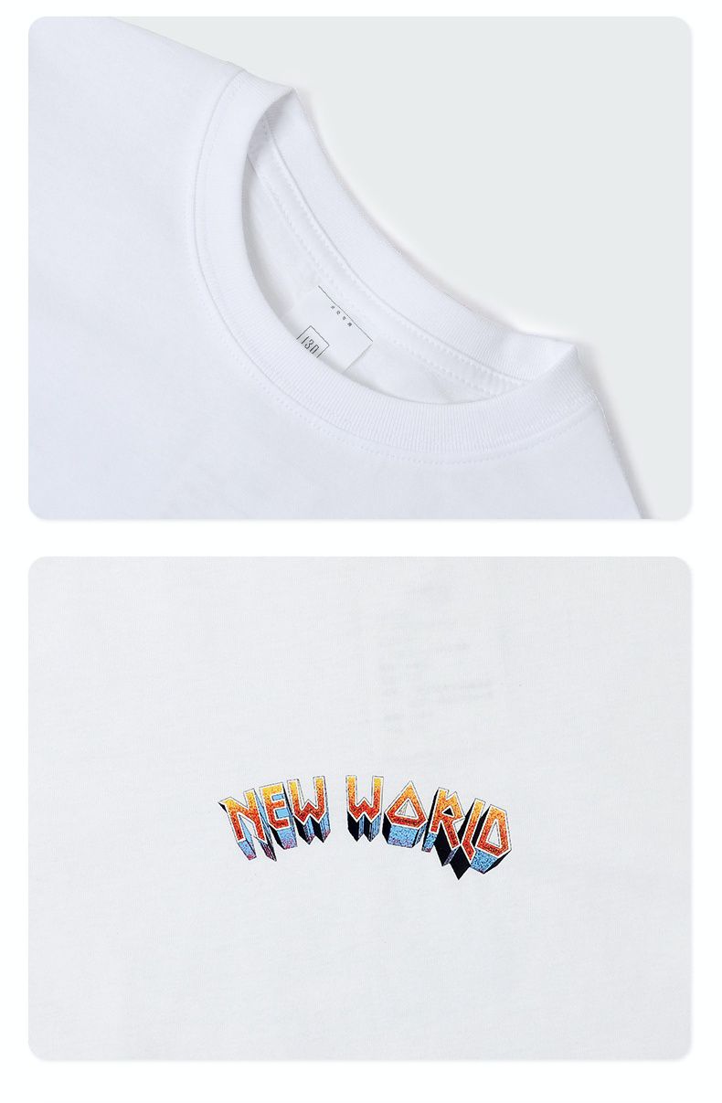 純棉基礎款長袖上衣-漫畫新地球-白色