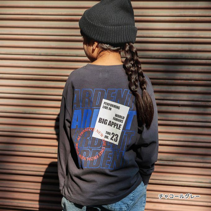 日本 BRANSHES - 100%棉 英文標語落肩長袖上衣-玫瑰粉