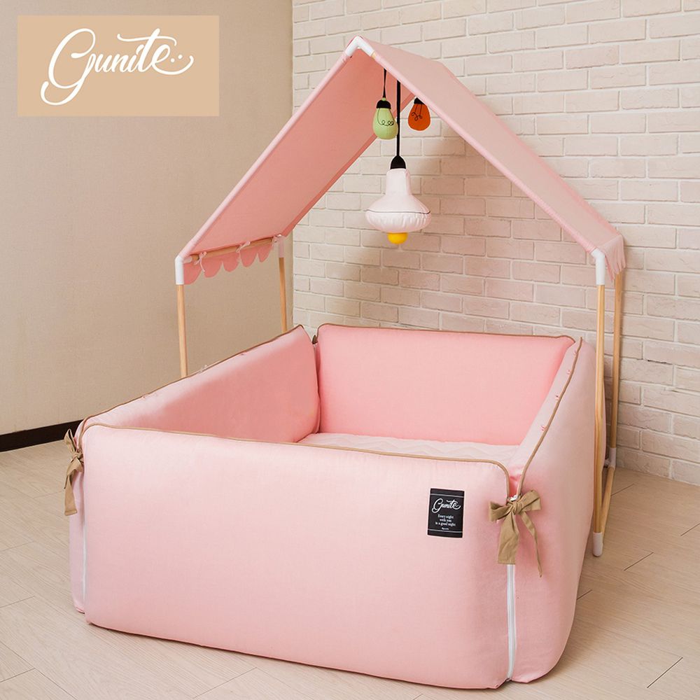 gunite - 落地式沙發嬰兒陪睡床0-6歲-全套組-巴黎粉