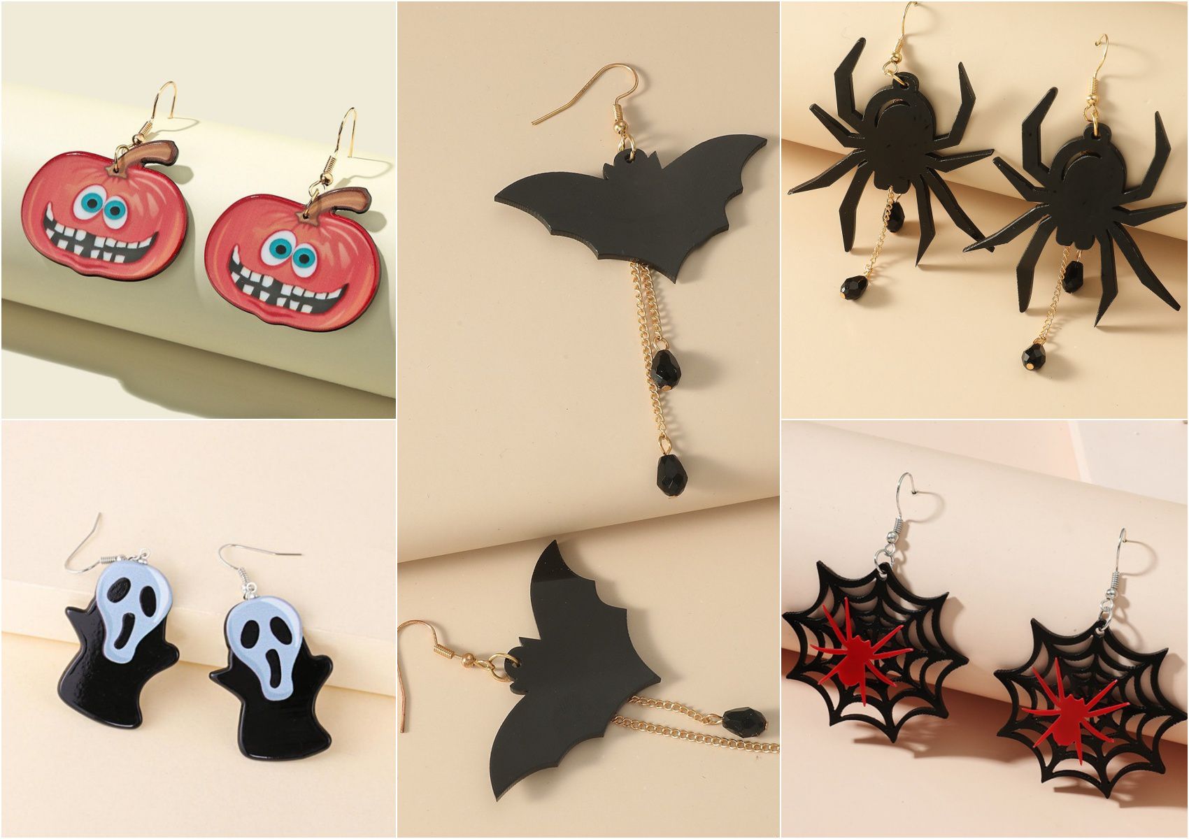 萬聖節裝飾勾針耳環-南瓜
