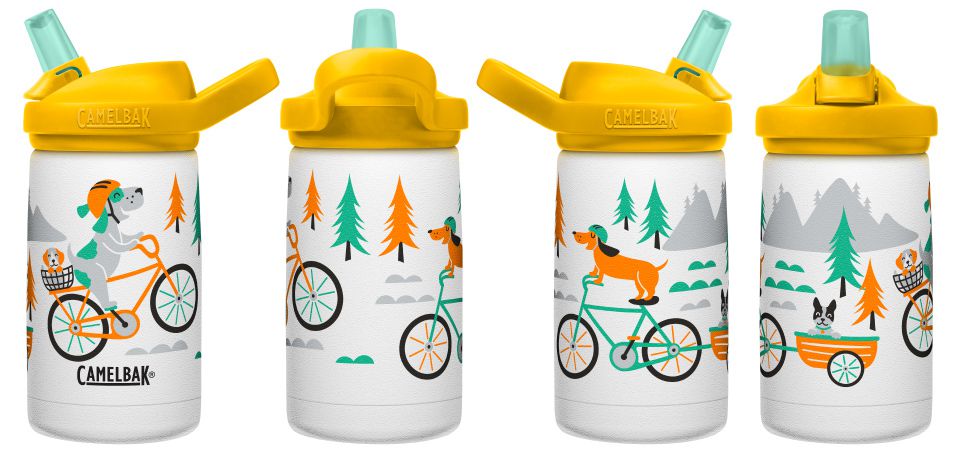 CamelBak - eddy+ 兒童吸管雙層不鏽鋼保溫瓶-單車狗狗-350ML