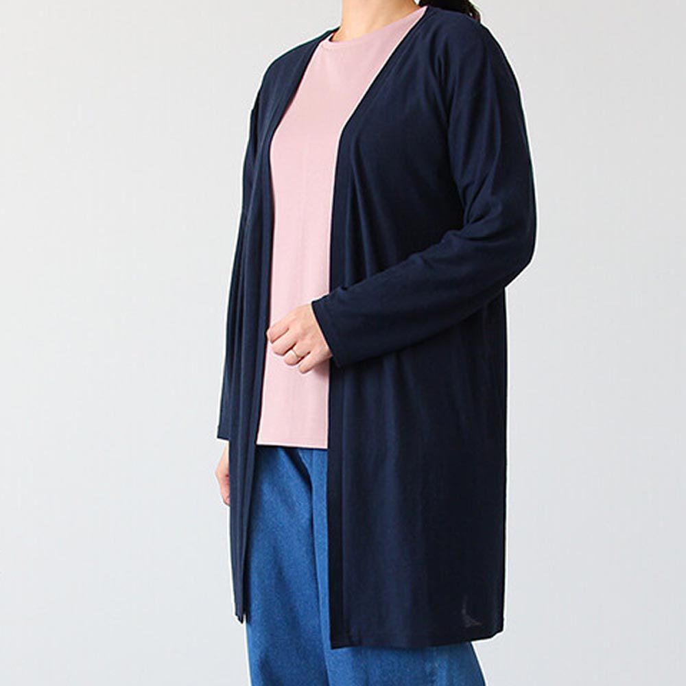日本涼感服飾 - 夏日人氣 抗UV輕薄防曬外套-長版-海軍藍