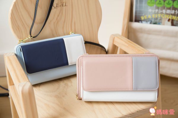 日本 cachecache - 3way蝴蝶結錢夾包-MIXKA拚色綠