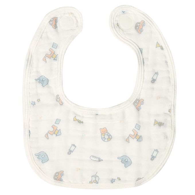 akachan honpo - 6層棉紗圍兜3件組-白色 (70~95cm)