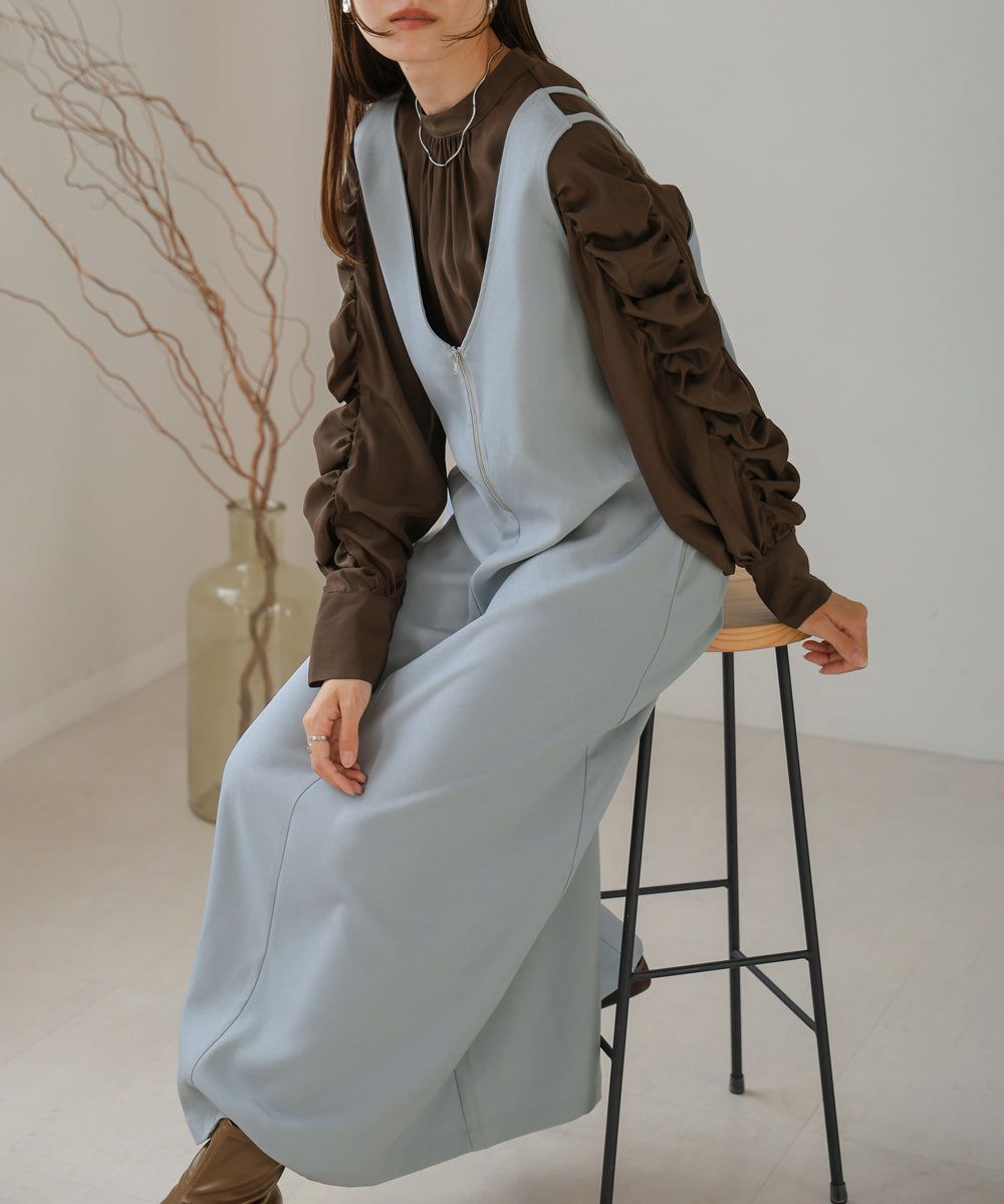 日本 Bab - 2WAY設計修身背心裙-水藍