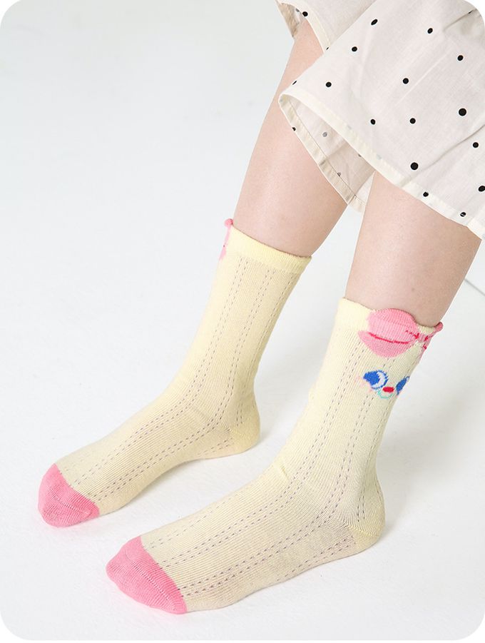 可愛眼睛說故事網眼中筒棉襪