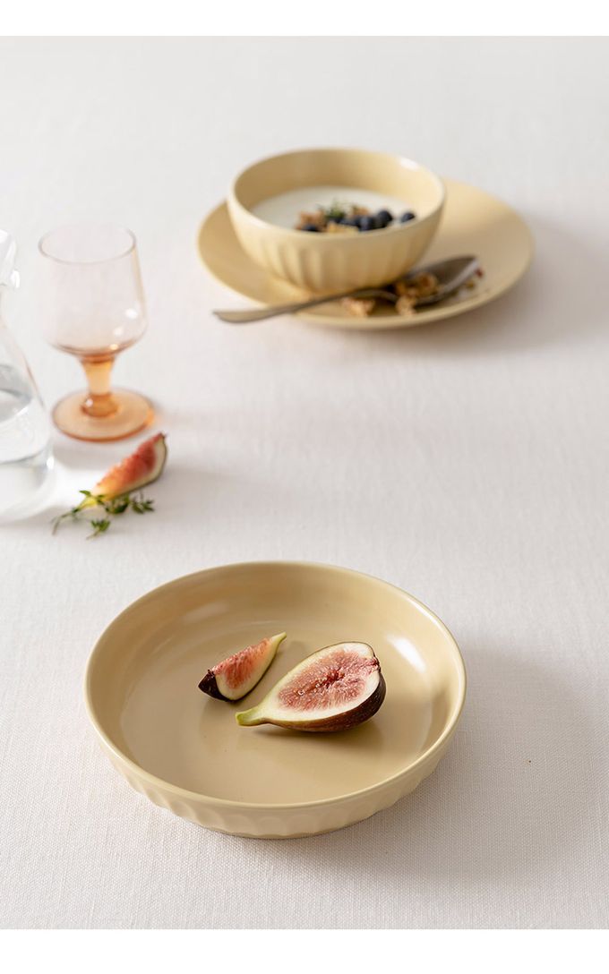 韓國 SSUEIM - Mild Matte系列溫柔時光陶瓷深盤2件組17cm (溫柔白)